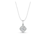 Silver Round Halo Diamond Pendant with Four-Prong Setting_3