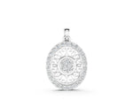 Silver Round Halo Filigree Pendant with Pavé Setting_2