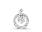 Silver Round Halo Pavé Diamond Pendant with Four-Prong Setting_4