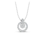 Silver Round Halo Pavé Diamond Pendant with Four-Prong Setting_5