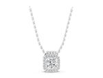 Silver Round Halo Prong-Set Diamond Pendant_3