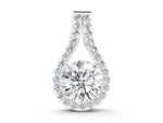 Silver Round Halo Prong Set Pendant_2