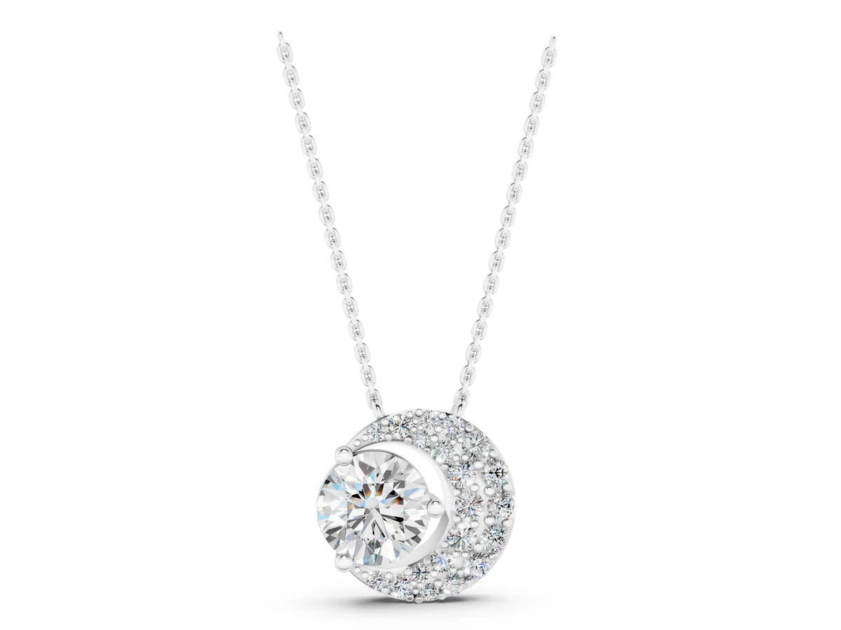 Silver Round Prong-Set Diamond Pavé Pendant_3