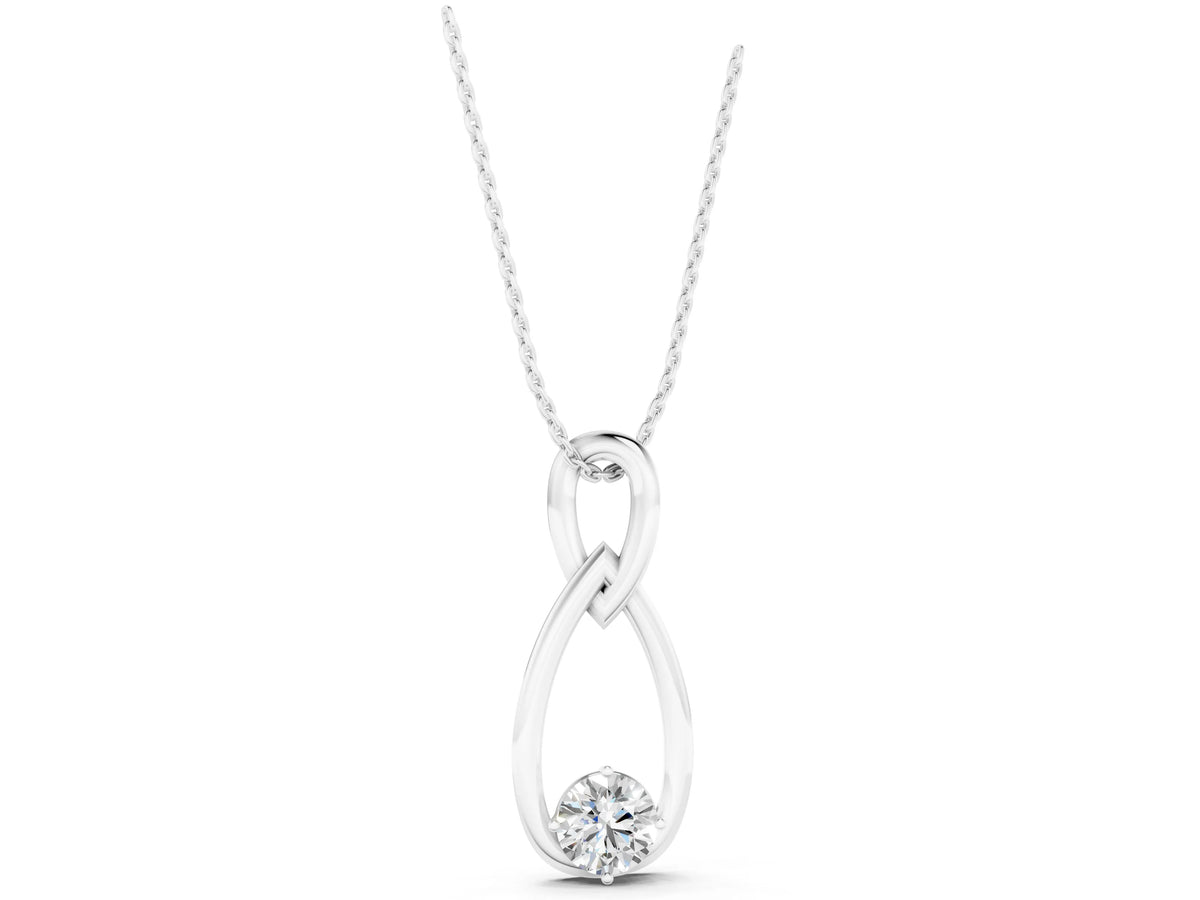 Silver Round Solitaire Bezel Infinity Pendant_3