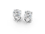Silver Round Solitaire Diamond Stud Earrings with Four-Prong Basket Setting_7