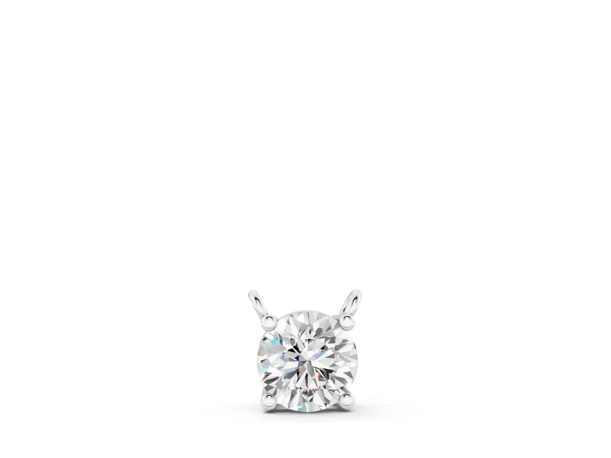 Silver Round Solitaire Pendant with Four-Prong Basket Setting_2