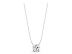 Silver Round Solitaire Pendant with Four-Prong Basket Setting_3