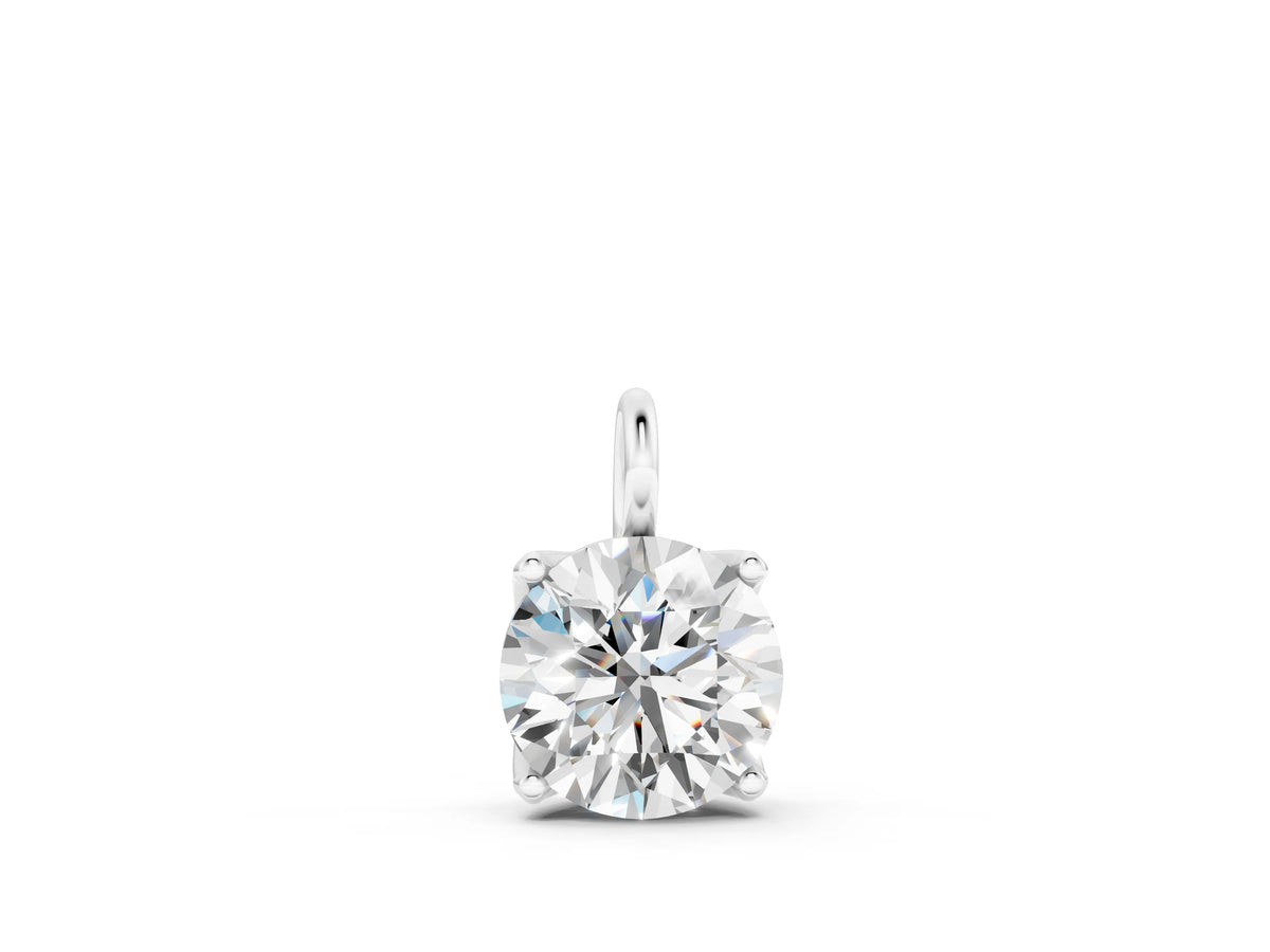 Silver Round Solitaire Pendant with Four-Prong Setting_2