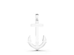 Silver Silver Anchor Pendant with Round Diamond Bezel Setting_2