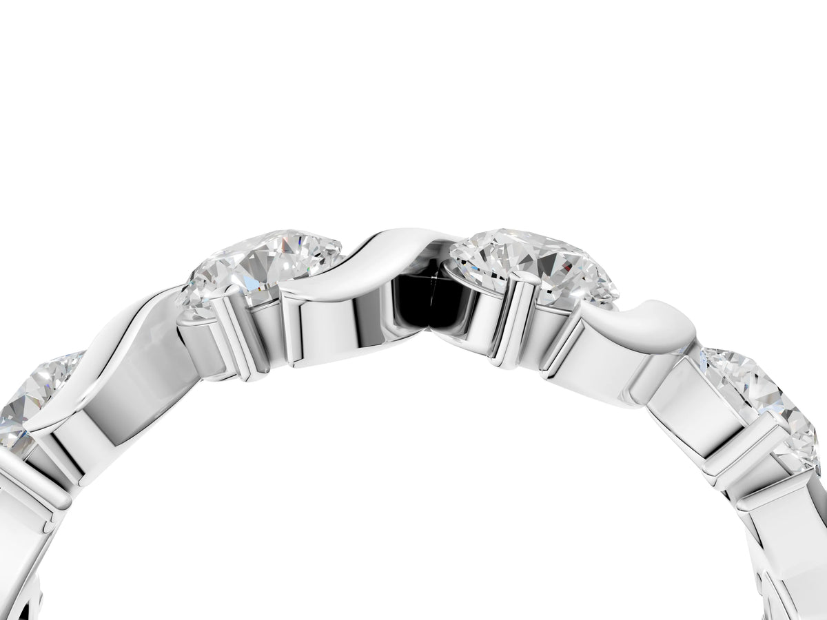 Silver Six-Stone Round Diamond Wave Band with Shared Prong Setting_10