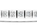 Silver Square Channel Set Round Diamond Tennis Bracelet_3