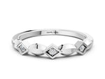 Silver Square Diamond Twist Band with Bezel Setting_12