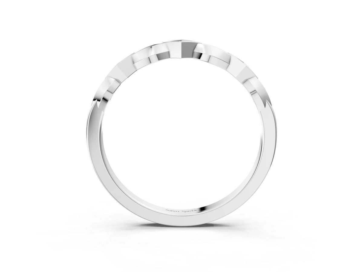 Silver Square Diamond Twist Band with Bezel Setting_15