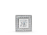Silver Square Halo Princess Cut Pendant with Bezel Setting_2