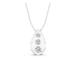 Silver Teardrop Bezel-Set Round Diamond Pendant_3