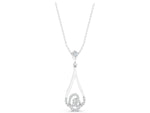 Silver Teardrop Diamond Pavé Pendant with Round Brilliant Cut_3