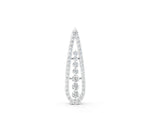 Silver Teardrop Pavé Round Diamond Prong Pendant_2