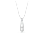 Silver Teardrop Pavé Round Diamond Prong Pendant_3
