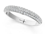 Silver Three-Row Pave Round Diamond Eternity Band with Shared Prong Setting_13