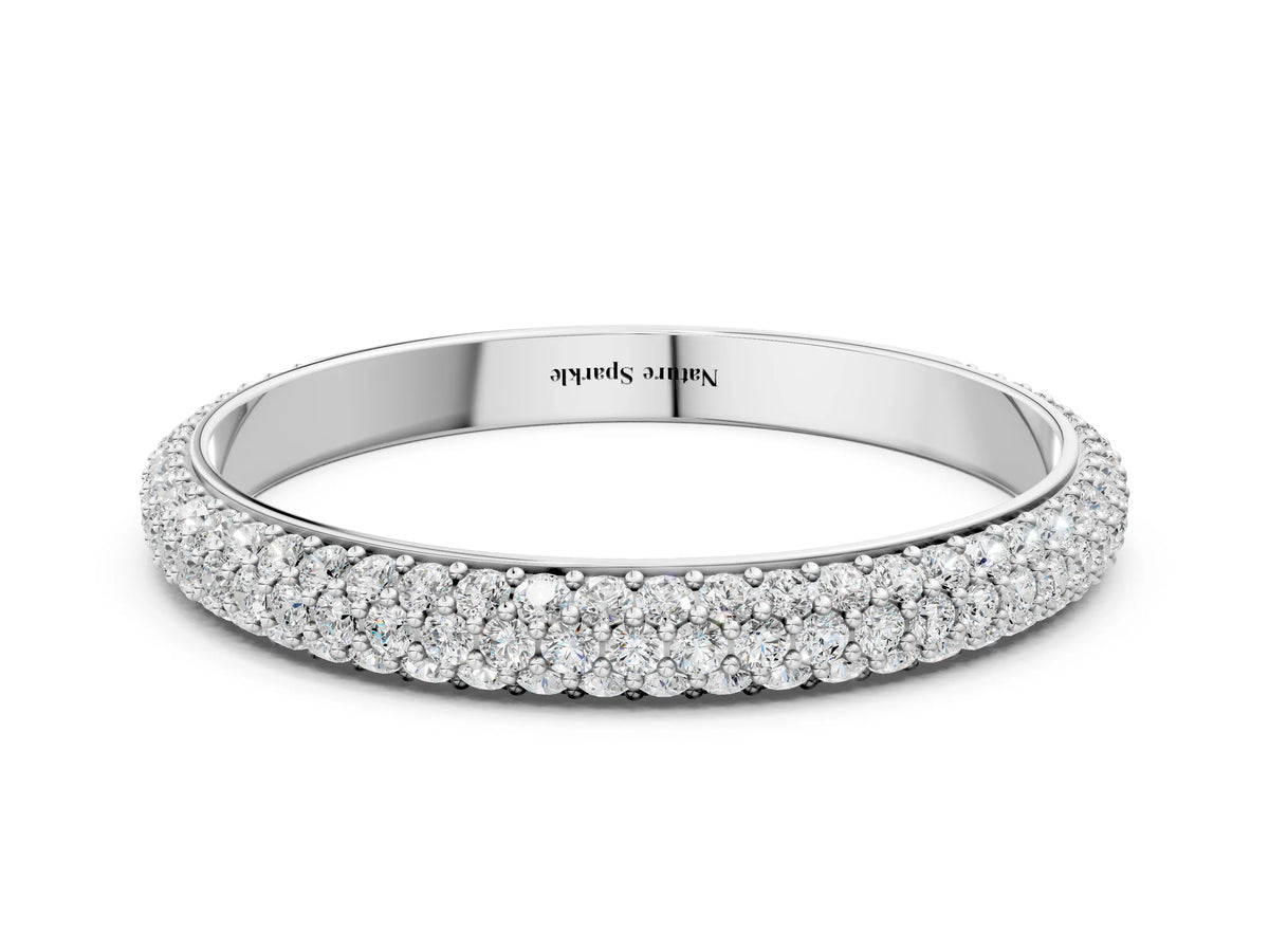 Silver Three-Row Round Diamond Pavé Eternity Band_12