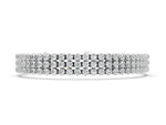 Silver Three-Row Round Diamond Tennis Bracelet with Bezel Setting_2