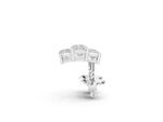 Silver Three-Stone Princess Cut Channel Set Earrings with Bar Prong Setting_3