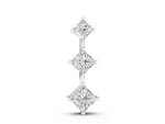 Silver Three-Stone Princess Cut Diamond Pendant with Four-Prong Setting_2