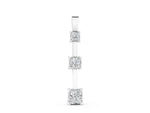 Silver Three-Stone Princess Cut Prong Set Pendant_2