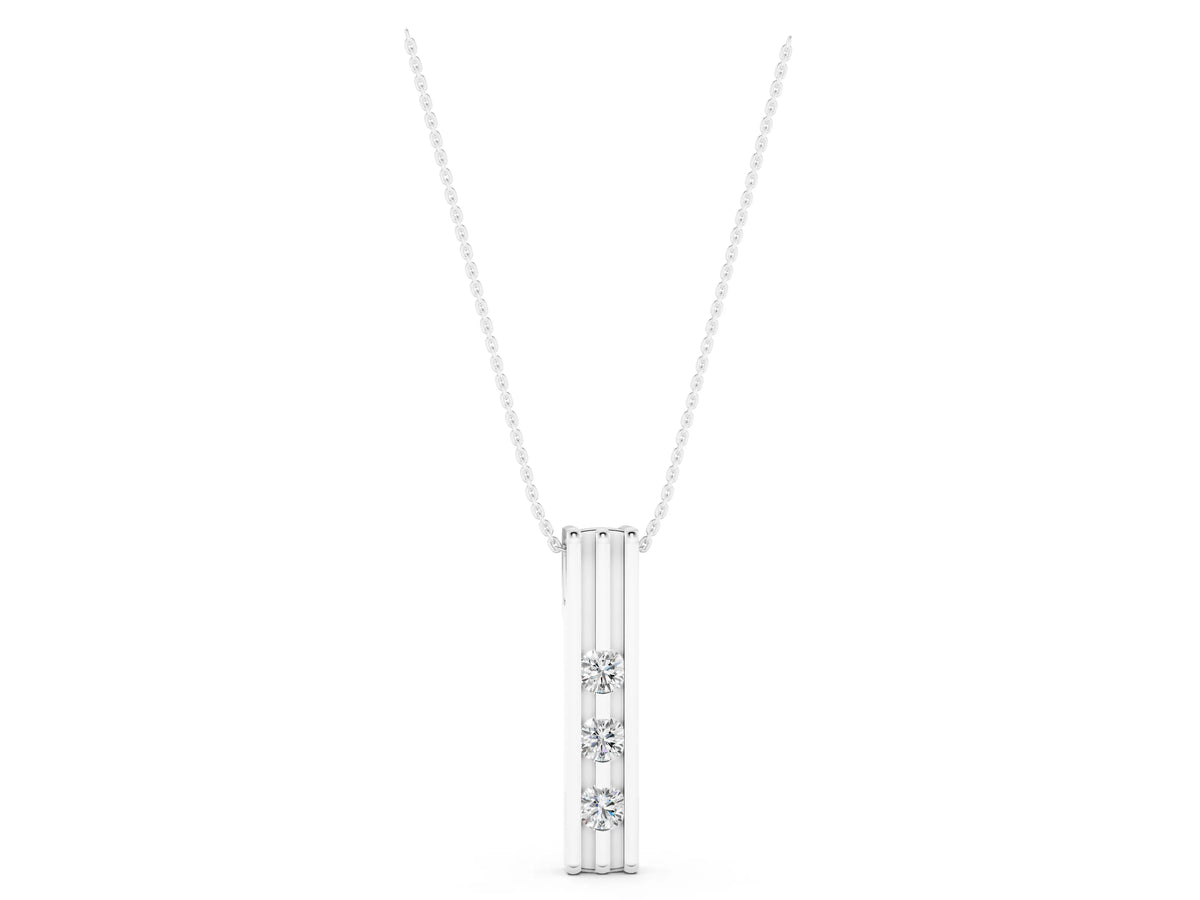 Silver Three-Stone Round Channel Set Pendant_3