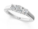 Silver Three-Stone Round Cut Diamond Channel Set Band with Prong Setting_13