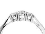 Silver Three-Stone Round Cut Diamond Channel Set Band with Prong Setting_16
