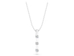 Silver Three-Stone Round Diamond Bar Pendant with Channel Setting_3