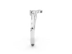 Silver Three-Stone Round Diamond Leaf Bypass Ring with Bezel Setting_14