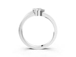 Silver Three-Stone Round Diamond Leaf Bypass Ring with Bezel Setting_15