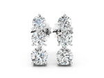 Silver Three-Stone Round Diamond Prong-Set Drop Earrings_6