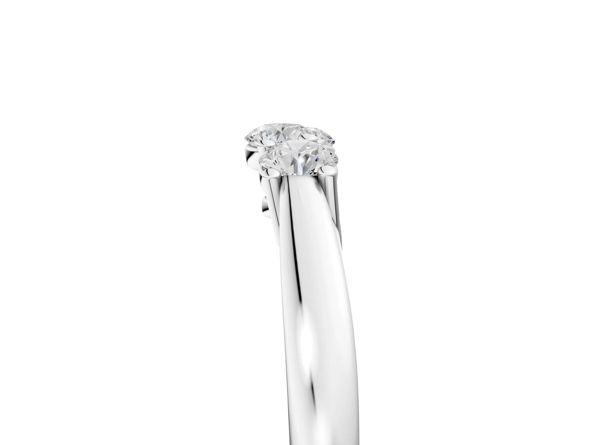 Silver Three-Stone Round Diamond Tension Set Solitaire Band with Prong Setting_17