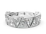 Silver Triangle Diamond Geometric Mens Band_12