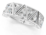 Silver Triangle Diamond Geometric Mens Band_13