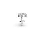 Silver Triangular Cluster Round Diamond Stud Earrings with Prong Setting_8