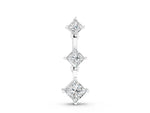 Silver Triple Princess Cut Drop Pendant with Four-Prong Setting_4