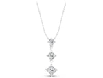 Silver Triple Princess Cut Drop Pendant with Four-Prong Setting_5