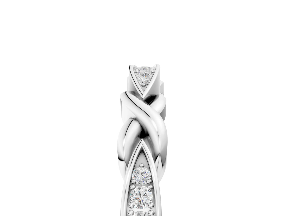 Silver Twisted Marquise Diamond Pavé Band with Shared Prong Setting_11