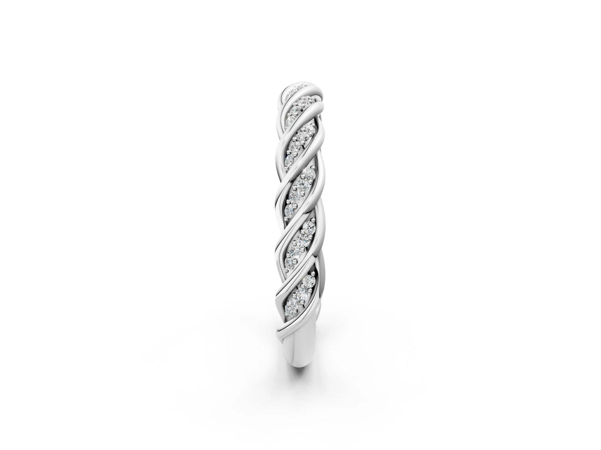 Silver Twisted Pavé Round Diamond Eternity Band with Shared Prong Setting_14