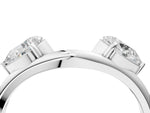 Silver Two-Stone Pear Diamond Bypass Ring with Prong Setting_16