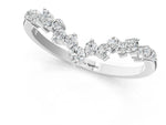 Silver V-Shaped Diamond Cluster Curved Band with Round Brilliant Cut Stones and Prong Setting_13