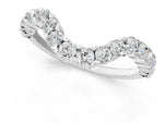 Silver V-Shaped Diamond Round Cut Pavé Band with Prong Setting_13