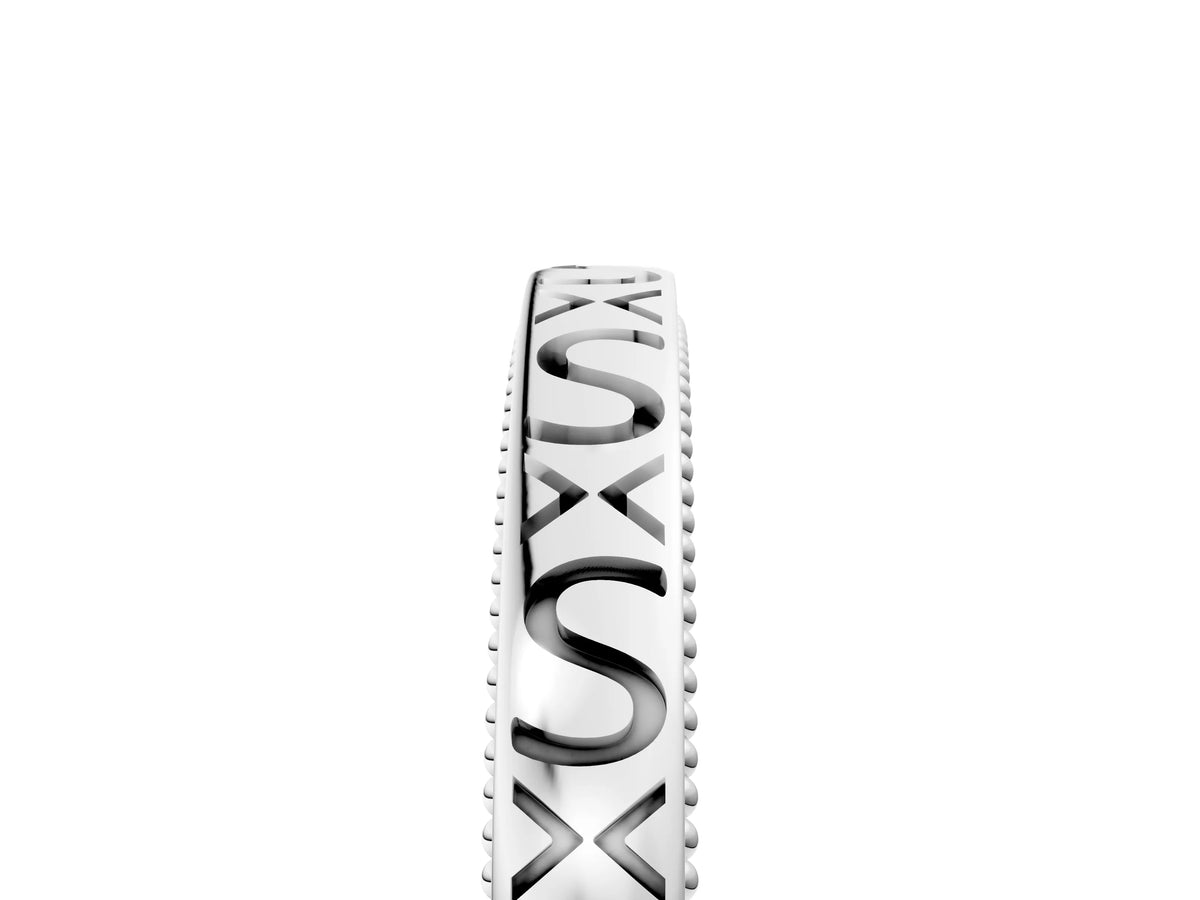 Silver Vintage Engraved Milgrain Band_17