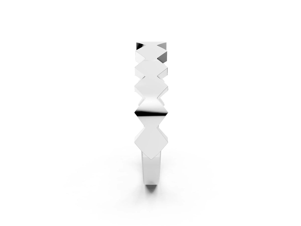 Silver Zigzag Chevron Band with No Stone_14