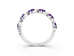 Six-Stone Round Amethyst Wave Band in Silver with Shared Prong Setting_3