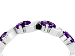Six-Stone Round Amethyst Wave Band in White gold with Shared Prong Setting_4